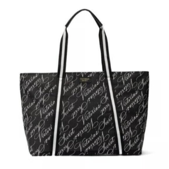 NWT Victoria's Secret Logo Weekender Tote - Black & White - Picture 4 of 4